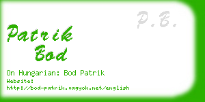 patrik bod business card